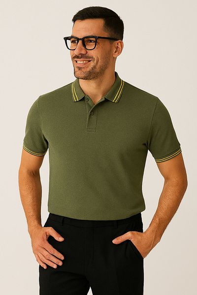 LACİVERTMEN Navy Blue 2979-1 Style Line Polo Neck Men's T-Shirt