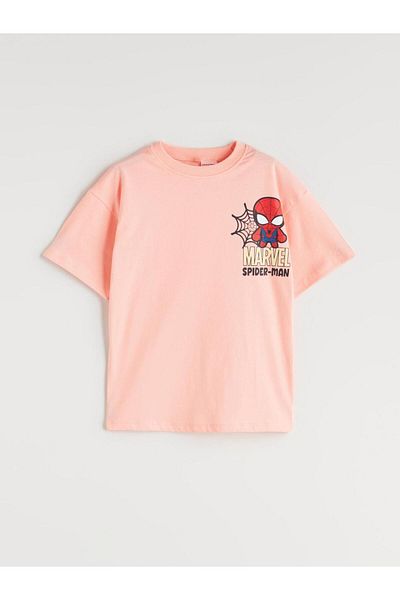 LC Waikiki Pink Spider-Man Printed Boy's T-Shirt