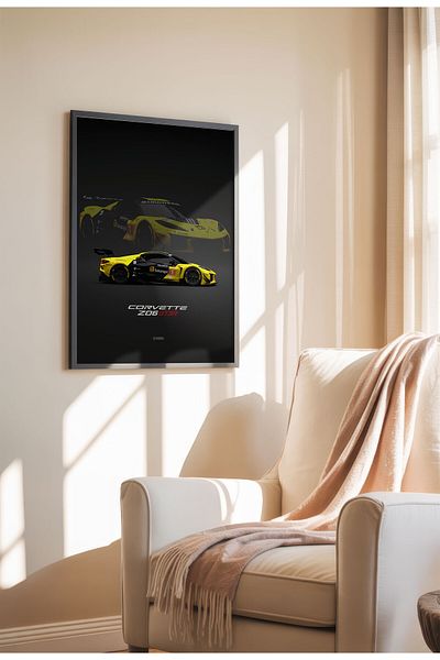 21mxm GT & DTM Racing Poster, Modern Race Cars on Canvas, Frameless Motorsport Wall Art, Track Legends