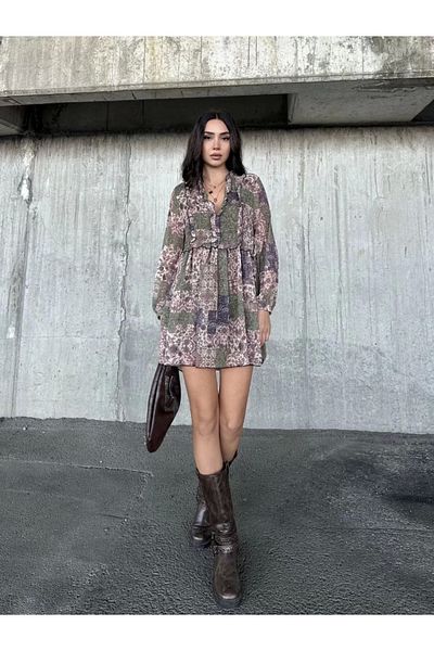 Silerra Rochie din șifon căptușită în interior - cu model