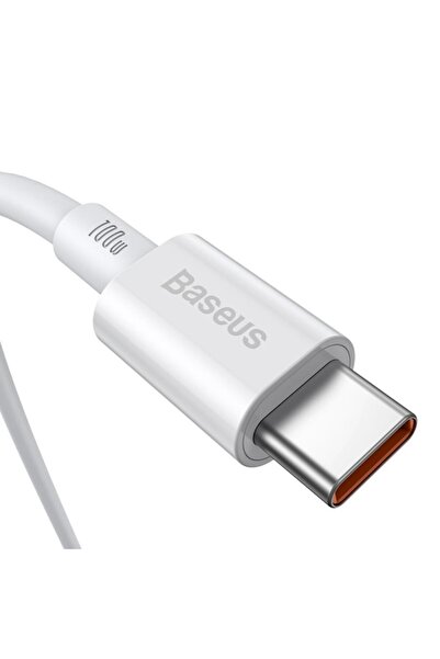 Baseus Cablu de încărcare USB-C la USB-C CATYS-B02 din seria Superior, 1 m, 100 W, alb
