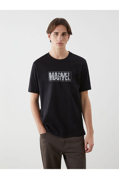 LC Waikiki Nevavm Oval Collar Marvel Printed Combed Cotton Men's T-Shirt