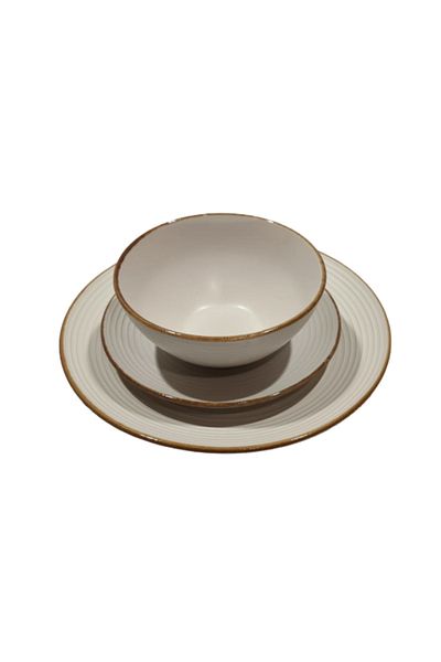 OEM 18-piece dinner service set, Rizuri model, Cream