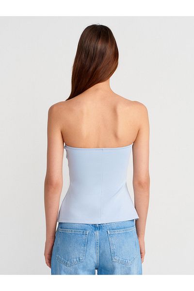 Dilvin 31860 Strapless Top-Light Blue