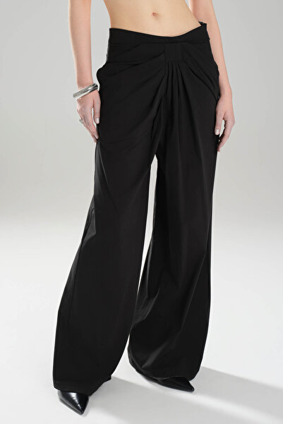 tw3 Kadın Katlama Detaylı Tasarım Bol Paça Pantolon