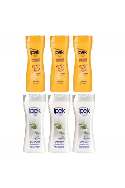 İpek Silk Conditioner 480 ml X 3 Pcs & Silk Useful Plant Extracts Shampoo 480 ml X 3 Pcs