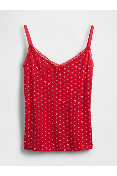 GAP Kadın Kırmızı Pointelle Pijama Tank Top