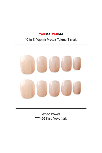 Takma Takma S Beden 10'lu Beyaz Kısa Yuvarlak TT1156 Tekrar Kullanılabilir Pr...