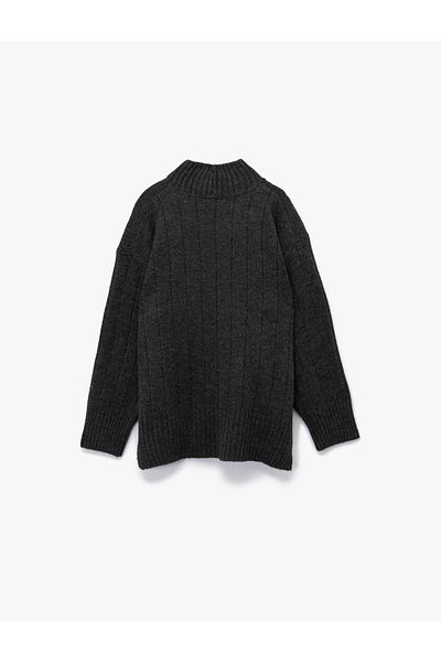 Koton Long Sleeve Stand Collar Oversize Sweater