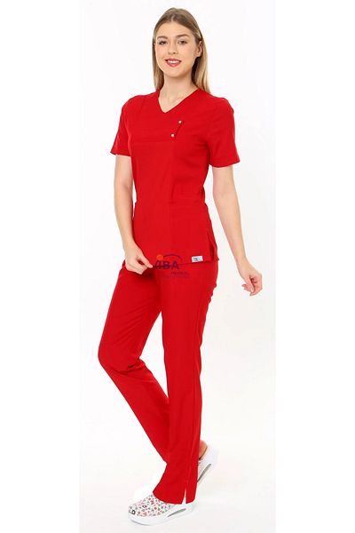 İBA MEDİKAL Costum medical roșu modern