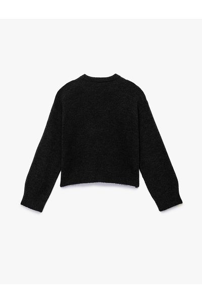 Koton Long Sleeve Crew Neck Stone Knit Sweater