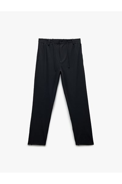Koton Folded Leg Waist Lace-Up Buttoned Stretchy Slim Fit Pants