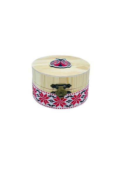 OEM Cutie pentru prima suvita din lemn, rotunda, personalizata traditional