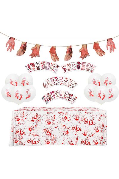 Zerhok Halloween Decoration Set, 42 Pieces, Plastic/latex, Multicolor
