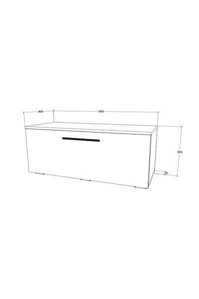 haaus.ro Kos Chest of Drawers, One Door, White/Artisan Oak, 95 x 40 x 39 cm