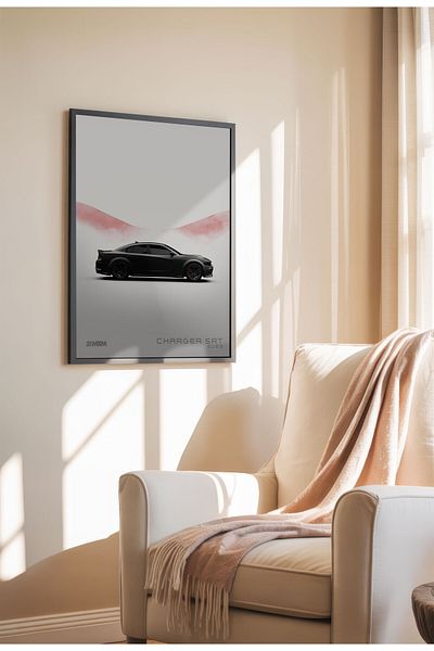 21mxm Minimalist Supercar Poster, Frameless Canvas Wall Art, White Design Collection 2025