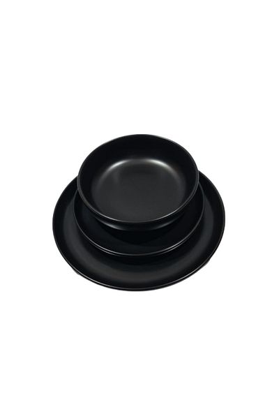 OEM 18-piece dinner service set, Matte Black