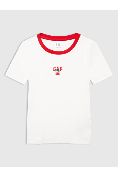 GAP Kadın Kırmızı Modern Gap Logo Crop T-Shirt