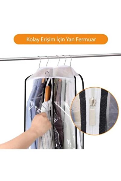 DEMİROĞLU EV TEKSTİL PVC şeffaf çoklu takım elbise kılıfı.Dolap düzenleyici hurç.