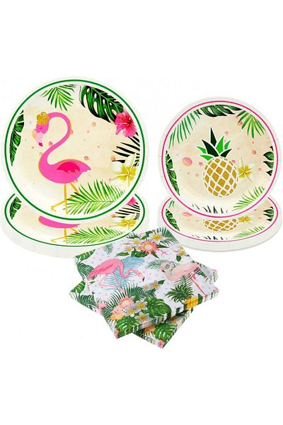 Amycute Paper Dinnerware Set, Multicolor, 60 Pieces