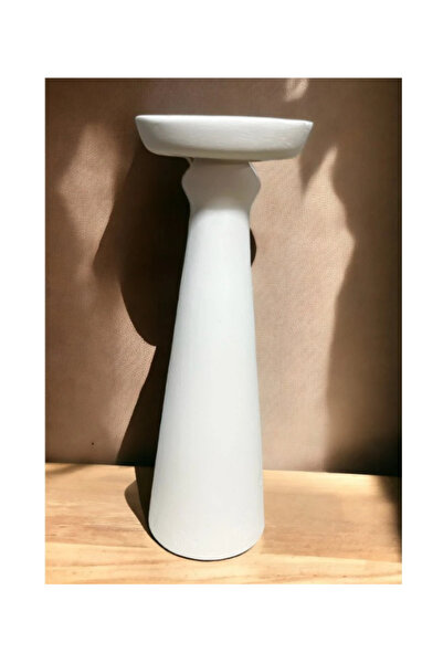 BAYRAMPASAHOBİM Ham Seramik Büyük Boy İskandinav Şamdan