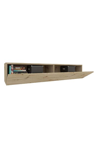 haaus.ro Isla TV Cabinet, 2 Doors, Artisan Oak, 135 x 28 x 25 cm