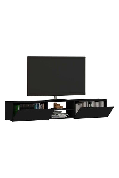 haaus.ro Comfortable TV Genova, 2 Uses, Black, 180 x 30 x 30 cm