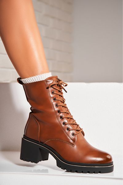 Joana Women's Camel Fur-lined Boots Made of Ecological Leather Hayzel