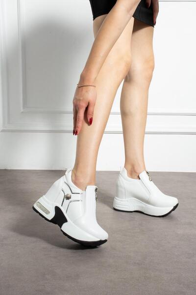 Modanizm Zesta Beyaz Gizli Topuklu Spor Ayakkabı