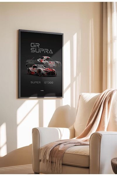 21mxm GT & DTM Racing Poster, Modern Race Cars on Canvas, Frameless Motorsport Wall Art, Track Legends