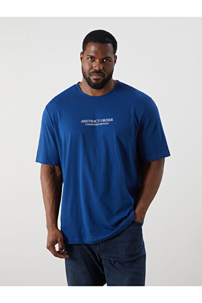 LC Waikiki Vizyon New Season Large Size Crew Neck Short Sleeve Printed Combed...