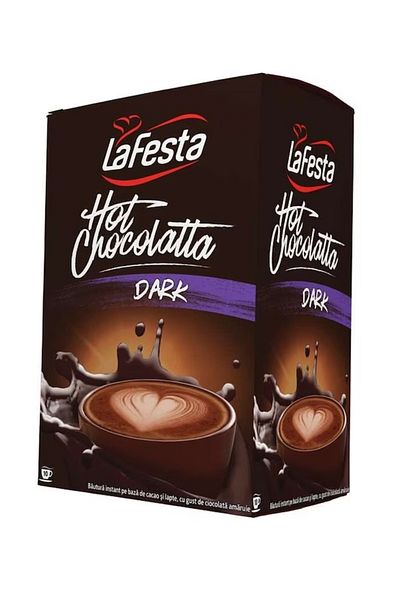 La Festa Pack of 10 La Festa Dark Hot Chocolate Sachets, 250 g