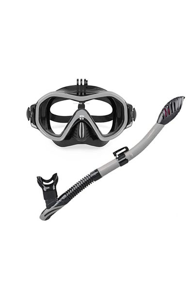 Alona Aloma AM105 scuba diving and snorkeling set consisting of mask and tube, single extended lens, grip