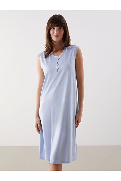 LC Waikiki Umstandsnachthemd mit V-Ausschnitt und Spitzendetail