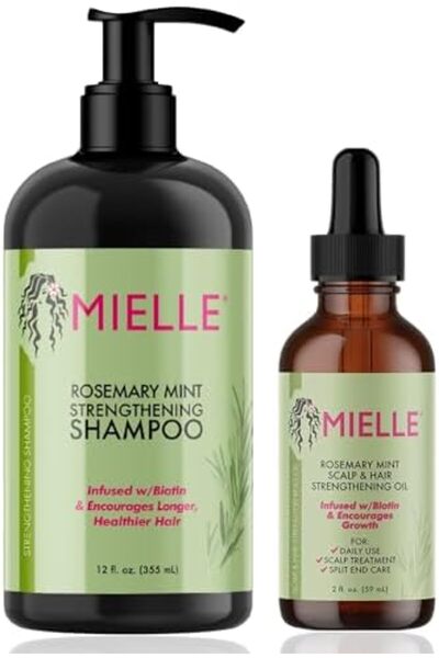 mielle organics Rosemary Mint Strengthening Shampoo & Scalp & Hair Oil Gift Set