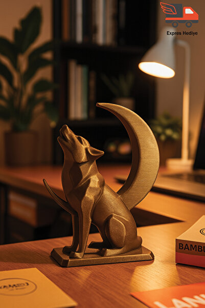 expres hediye Dekoratif Uluyan Kurt Bozkurt Biblo Heykel, Masaüstü Bozkurt Heykeli