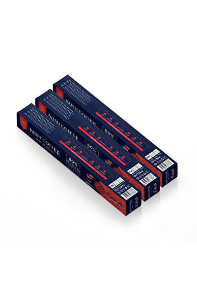 Nish Coffee Kapsül Kahve 10 Ristretto 3'lü Set (Nespresso Uyumlu)-30 Adet