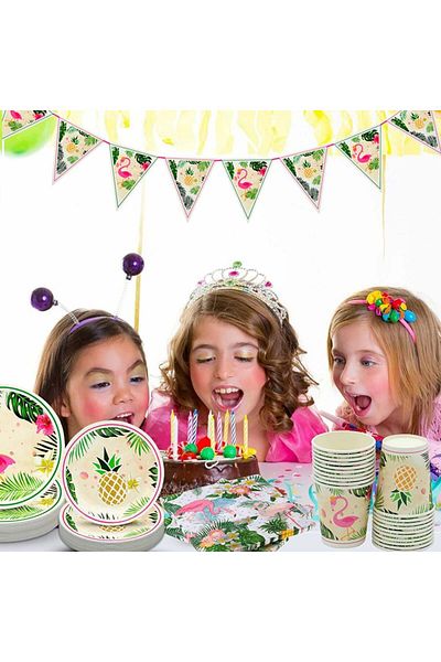 Amycute Paper Dinnerware Set, Multicolor, 60 Pieces