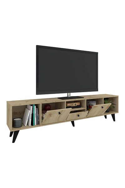haaus.ro Malta TV Cabinet, 3 Doors, 3 Drawers, Artisan Oak, 180 x 30 x 45 cm