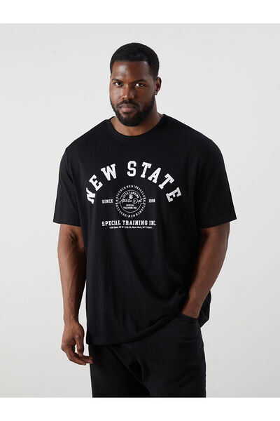 LC Waikiki Özmarka New Season Large Size Crew Neck Printed Combed Cotton Men'...