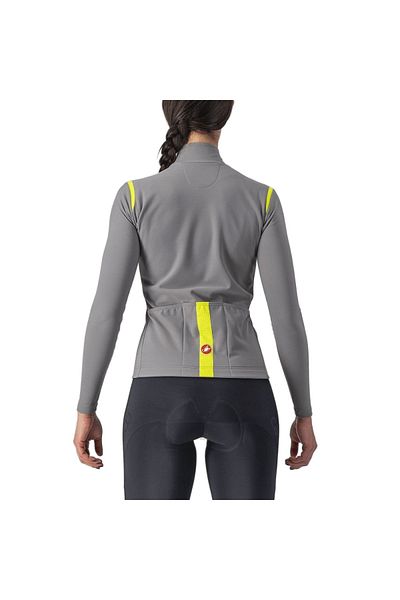 Castelli Bluza ciclism dama Castelli Tutto Nano RoS Gri/Lime XS
