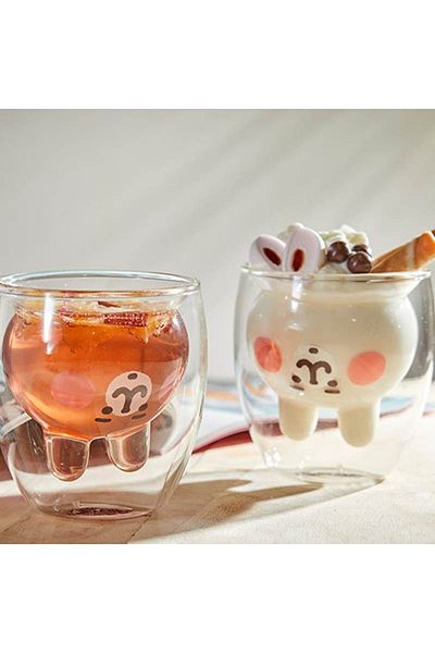 Generic Rabbit Double Layer Cup Glass Student Cartoon Cup Juice Milk Cup Coffee Cup Breakfast Cup Glass Cup