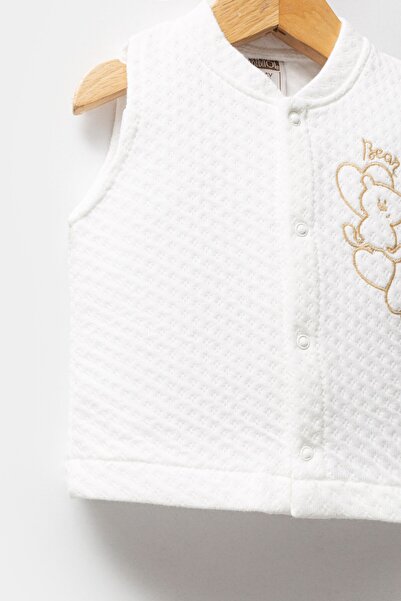 Bebitof Cute Heart Teddy Bear Patterned Baby Quilted Vest