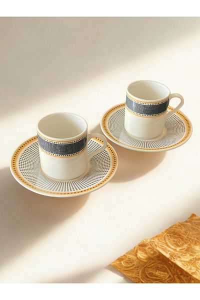 RGS HOMELİFE Speckled 4 Piece Porcelain Cup Set for 2