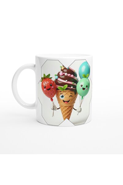 Generic Brand Cheerful Ice Cream and Balloons Themed Children's Special Print...