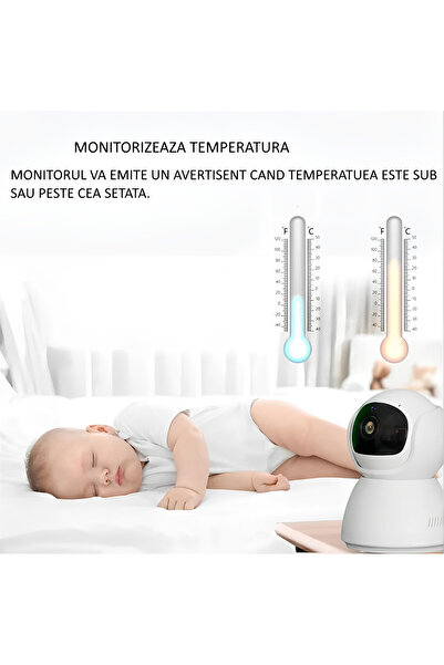 ideal STORE IdealStore Baby Monitor, Vertical and Horizontal Rotation, Supports 32 GB Card, Auto Night Vision, Screen