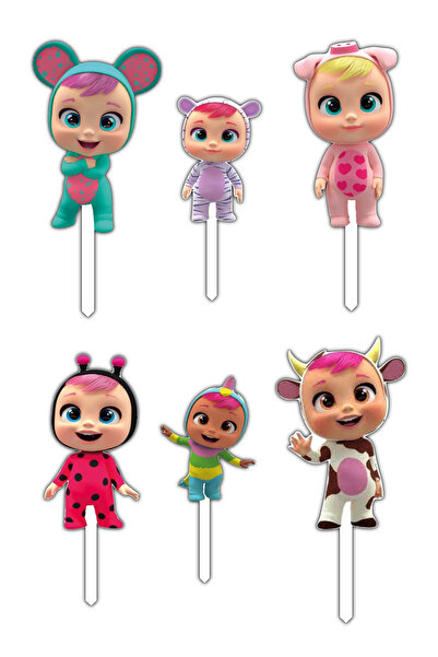 Bloom Atelier Figurine Cry Babies, Set 6 Accesorii Tort, Accesorii Decor Tort, Decorațiuni Tort