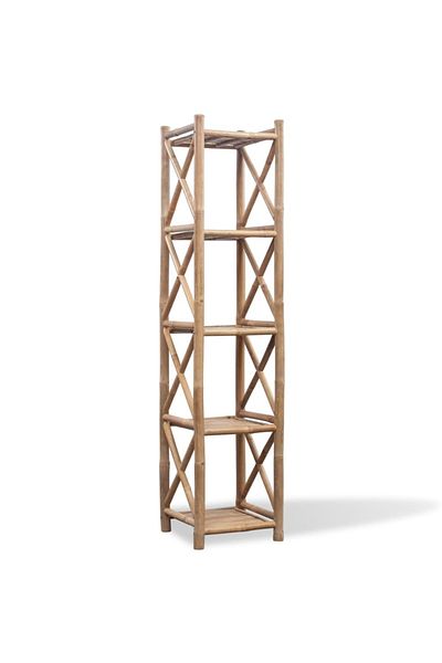 vidaxl 5-Tier Square Bamboo Shelf