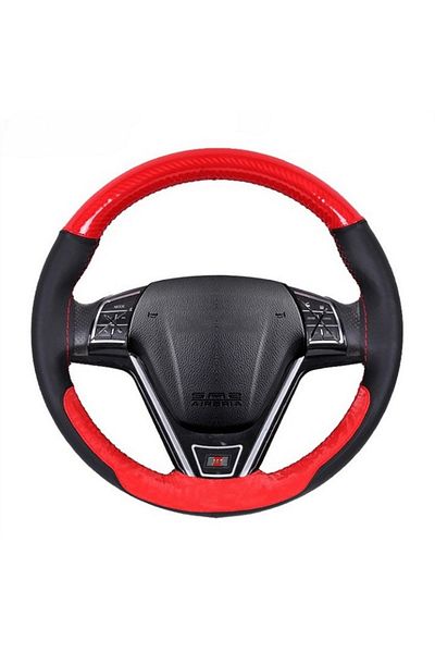 ideal STORE Husa de volan cu gaurele, Ac si ata PREMIUM, Marimea M 37-39cm, din Piele pentru un aspect placut al