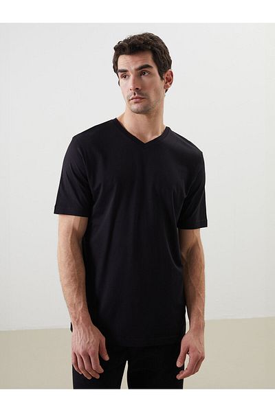 LC Waikiki Ανδρικό T-Shirt με λαιμόκοψη V χτενισμένο βαμβακερό